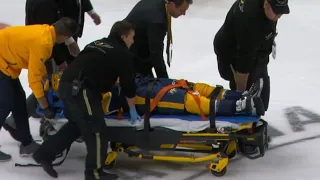 Mark Borowiecki Briefly Out Cold, Has To Be Stretchered Off Ice