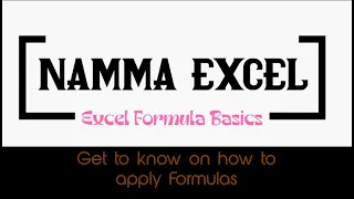 Formula Basics in Excel in Tamil │ Namma Excel │ Upgrade Zone