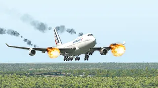 B747 Pilot Emergency Landing With Only 2 Engines [XP11]