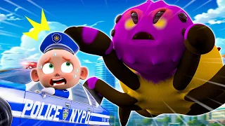 Little Police vs Big Spider | Monsters is Coming | Funny Kids Song & Nursery Rhymes | Little PIB