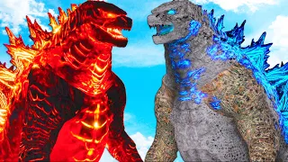 GODZILLA FIRE vs GODZILLA ICE - Monster Battle