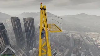 Grand Theft Auto V | Michael jump from the highest crane in Los Santos