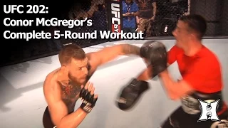 UFC 202 Conor McGregor Workout: 5-Rounds Pad Work + Intense Ab Conditioning
