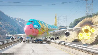 747 Pilot Emergency Landing On Busy Highway Goes Horribly Wrong | GTA 5