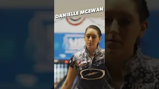 PBA / PWBA Tour professional bowler Danielle McEwan bowling in slow motion.