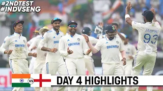 INDIA VS ENGLAND 2ND TEST DAY 4 FULL HIGHLIGHTS 2024 | IND VS ENG TEST HIGHLIGHTS