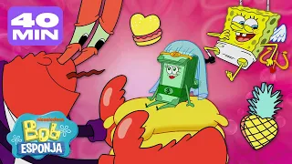 Bob Esponja | Casais MAIS ESTRANHOS da Fenda do Biquíni! 💖 | Compilação de 40 Minutos | Português