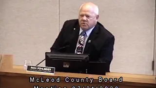 McLeod County Board Meeting July 21st, 2020