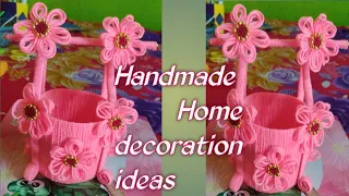 How to make easy home decoration ideas# woolen and bottle with make home decoration showpiece#