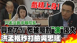 協商火爆槓上! 吳思瑤怨被閹割只差"沒跪求韓國瑜" 洪孟楷秒打臉狠酸"戲精上身"看到媒體興奮演很大