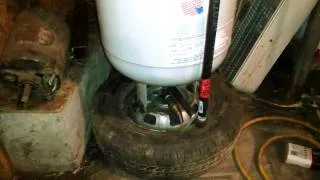 100 lb Propane Tank Homemade Air Compressor for my Garage
