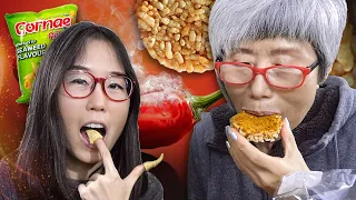 TRYING THAI SNACKS 🔥 ft Spicy Chili Peppers, Fish Skin with Salted Egg & More!