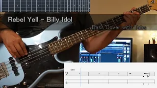 Rebel Yell - Billy Idol (Bass Cover) (Play along tabs in video)