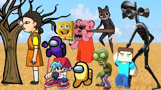 SQUID GAME 어몽어스 오징어 게임 / among us / fnf /siren head / cartoon cat / granny / piggy /spongebob