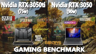 Nvidia RTX 3050ti(75w) vs 3050(90w) Gaming Benchmark Test (2022) | #inteli5 | @StealthGamerSG