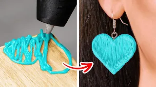 Amazing DIY Jewelry || Polymer Clay, 3D Pen, Hot Glue Gun And Epoxy Resin Crafts