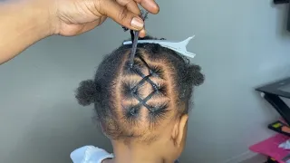 EASY HAIRSTYLE FOR TODDLERS OR KIDS WITH SHORT HAIR, RUBBERBANDS AND PONYTAILS