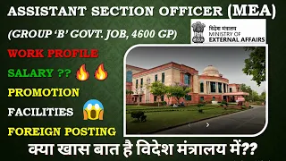 ASO (MEA) Complete Information 🔥| Job Profile🤩 | Salary🤑 | Foreign posting ✈️| Benefits