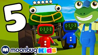 5 Baby Monster Trucks | Gecko's Garage Songs | Children's Music | Vehicles For Kids!