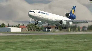 X Plane 11 Rotate MD-11 landing Manchester