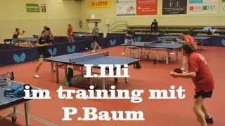 J.Illi (TTC Torney) Trainiert mit Bundesliga Spieler P.Baum (TTC Zugbrücke Grenzau)