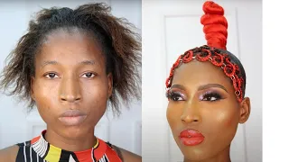 MUST WATCH 🔥 SHE WAS TRANSFORMED💄🔥MELANIN WOC HAIR AND MAKEUP TRANSFORMATION MAKEUP TUTORIAL