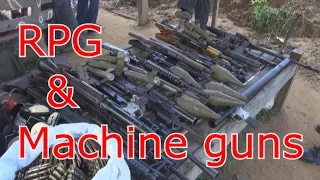 Shooting a toyota with RPGs & machine guns