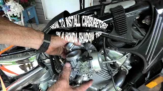 How to Install Carburetors on a 2003 Honda Shadow 1100 Motorcycle Complete With all Steps Shown