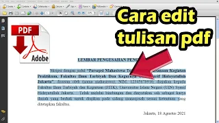 Cara edit tulisan file pdf menggunakan adobe acrobat pro || How to edit pdf file writing