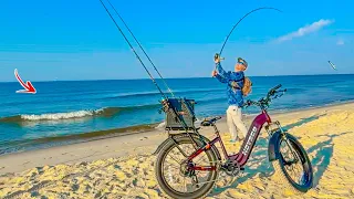 Take Your SURF Fishing to the Next Level - Insane Catches With New Technique!(Hovsco HovAlph Ebike)