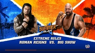 WWE 2K15 PS4 Roman Reigns Vs. Big Show Extreme Rules CPU Battle (Legend Difficulty)