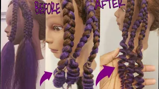 Curl the end of your braids, box braids without rod...Wool/threading Method/hot water