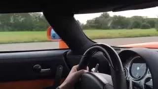 Koenigsegg angle: CCXR vs Trust Bugatti Veyron Rolling Start Race