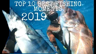 TOP 10 BEST FISHING MOMENTS 2019 SPEARFISHING FREE DIVING