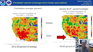 NWS San Diego - drying out then more precipitation - recap of recent precipitation