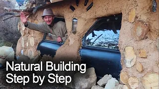 How to build a cob or adobe house - Step by step natural building -  Off-grid ROMANIA