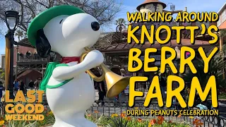 Walk through Knott's Berry Farm during Peanuts Celebration - LGW