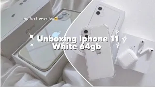 ✨📦aesthetic unboxing iphone 11 white 64gb 2022📦🤍