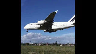 Air France Airbus A380 Landing at LAX