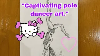 Charcoal Pole Dance Sketch: Captivating Grace and Strength #art #drawing #painting