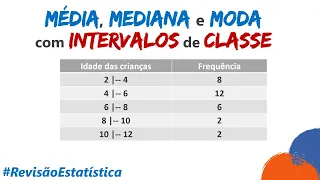 MÉDIA, MEDIANA e MODA com INTERVALO DE CLASSE :: Aula de Estatística