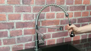 Dual Spout Spring Pull Out Kitchen Tap