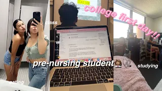 first day of COLLEGE grwm & vlog (first year pre-nursing student) 📓📚