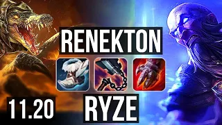 RENEKTON vs RYZE (TOP) (DEFEAT) | 9/3/6, Dominating | BR Grandmaster | v11.20