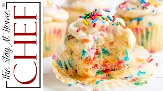 How to Make Funfetti Birthday Cupcakes | The Stay At Home Chef