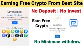 Earn Free Crypto Per Hour | Faucet Site | No Deposit | No Invest | No Minimum withdraw | Micro jobs