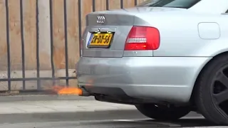 INSANELY LOUD Audi S4 B5 BiTurbo! Anti-Lag, Flames & More Sounds!