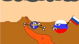 Countryballs fight. Sweden vs russia