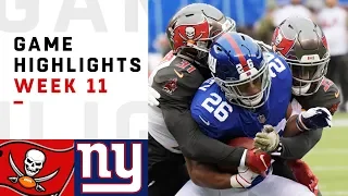 Buccaneers vs. Giants Week 11 Highlights | NFL 2018