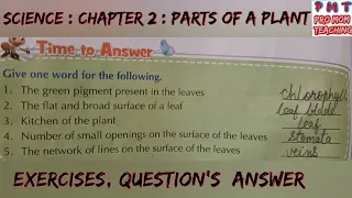 Class 3/Science/ Lesson 2 /Parts Of A Plant/ Question Answer and All Exercises@akshit1